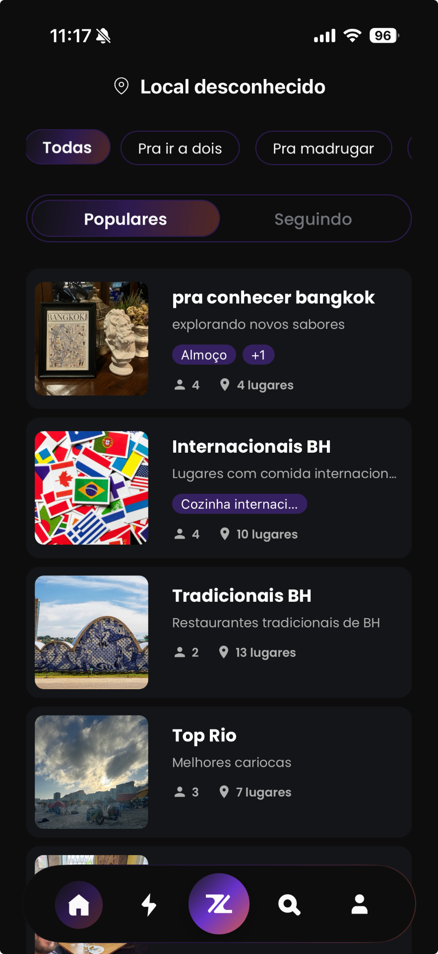 Descubra novos lugares para ir